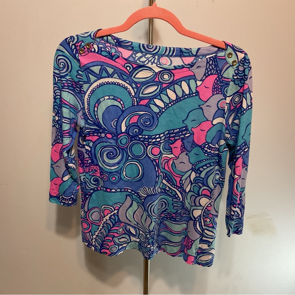 Lilly Pulitzer Cotton 3/4 Sleeve Top Size S